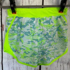Under Armour Yellow & Aqua Pattern Running Shorts